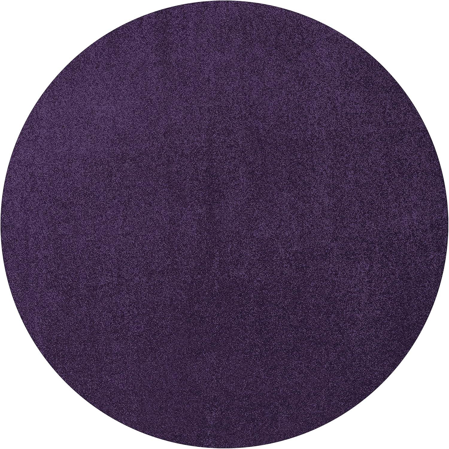 imageJONATHAN Y Haze Solid LowPile Purple 5 Round Indoor Area Rug CoastalBohemianMinimalistClassic EasyCleaning for Living RoomBedroomKitchenPet FriendlyNonShedding SEU100N5R