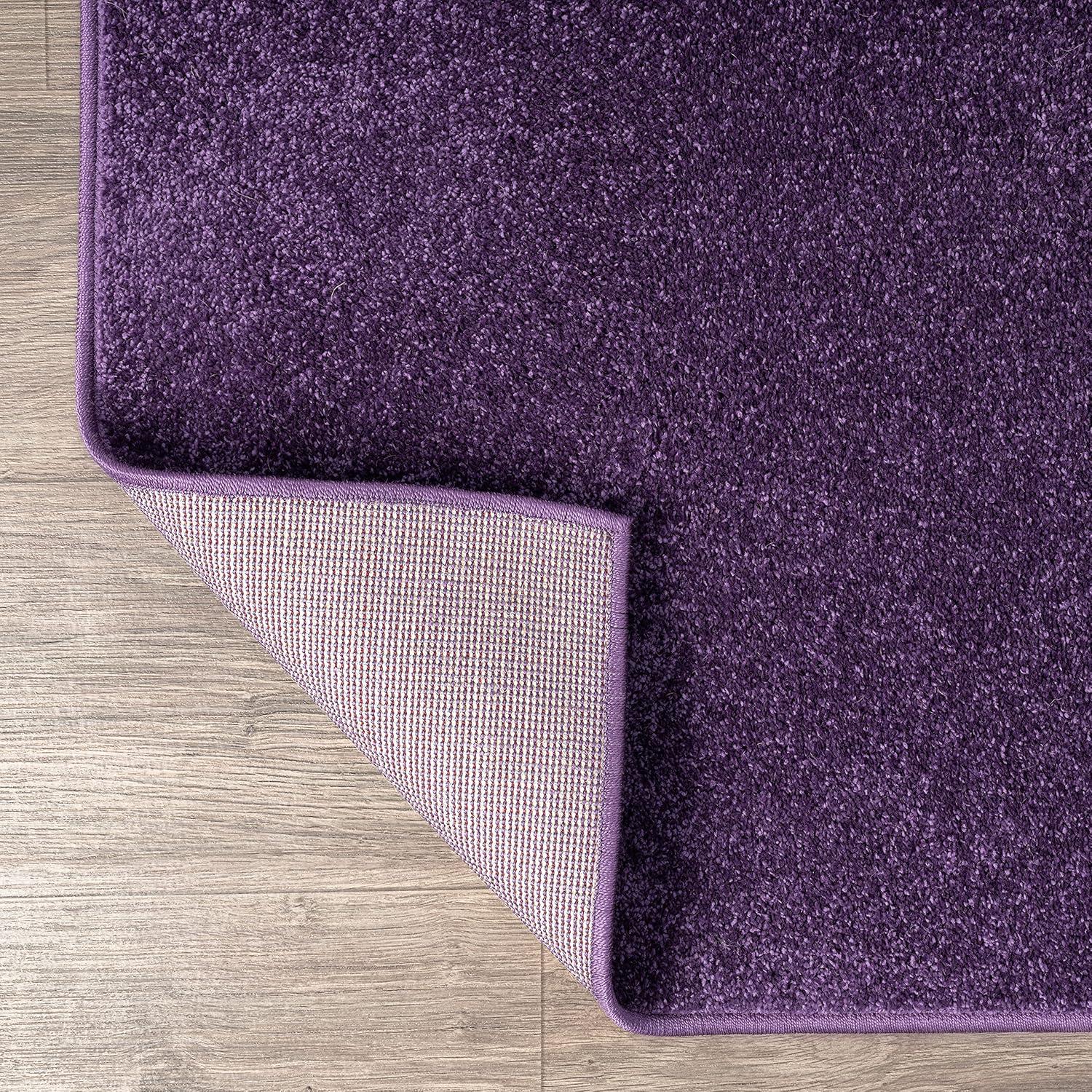 imageJONATHAN Y Haze Solid LowPile Purple 5x5 Square Indoor Area Rug CoastalBohemianMinimalistClassic EasyCleaning for Living RoomBedroomKitchenPet FriendlyNonShedding SEU100N5SQ