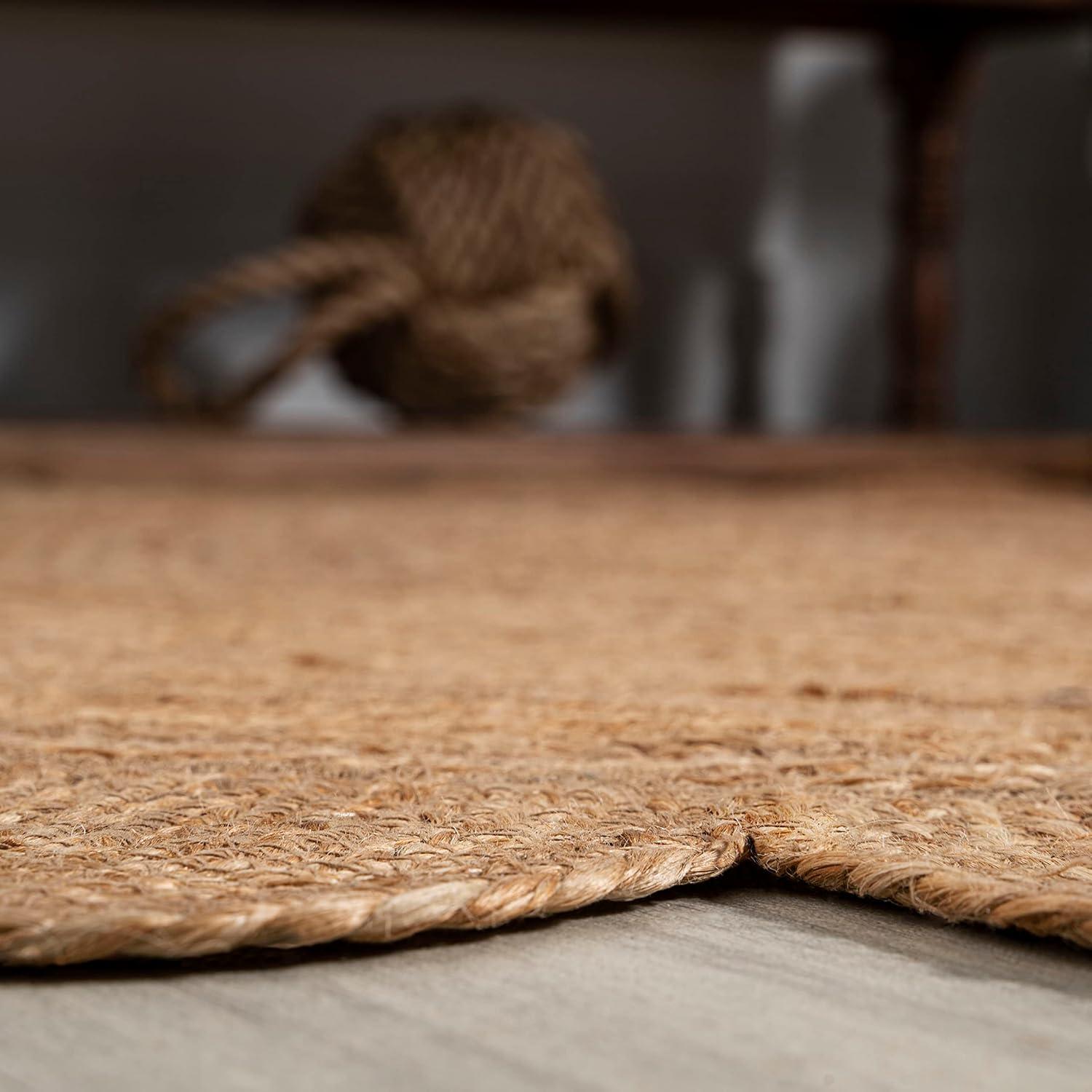 imageJONATHAN Y Petal Jute Scalloped Circle Natural 5 Round Indoor Area Rug Cottage Bohemian EasyCleaning for Living Room Bedroom Kitchen Pet Friendly NonShedding RNF112A5R41 Round