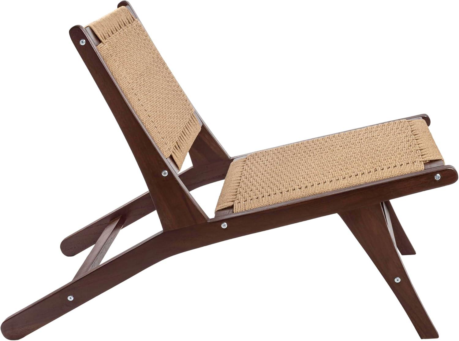 imageJONATHAN Y RLX1000B Parker MidCentury Modern Woven Seagrass Wood Armless Indoor Lounge Chair Contemporary Bohemian Coastal Transitional Rustic Dark BrownDark Brown