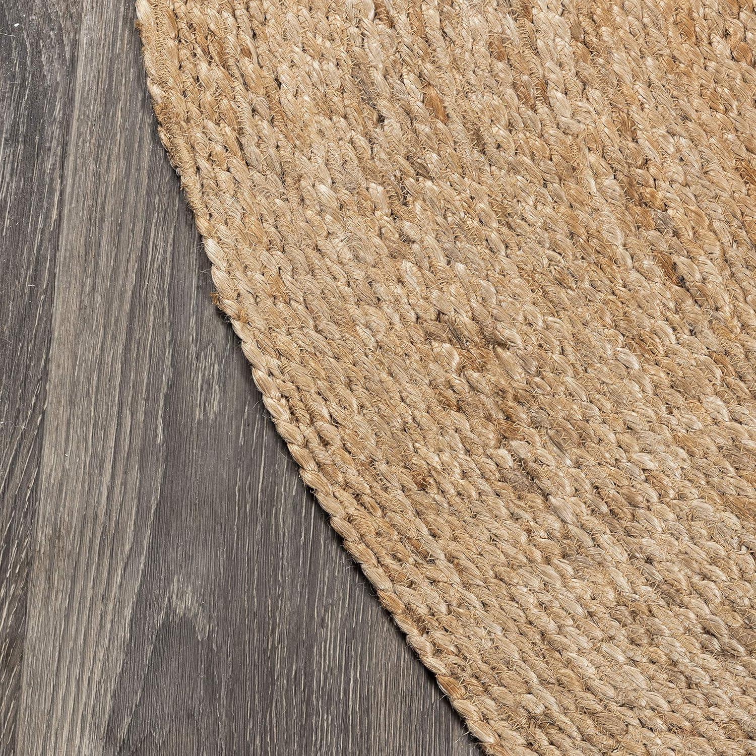 imageJONATHAN Y Soleil Jute Braided Circle Natural 5 Round Indoor Area Rug NaturalFibers Geometric EasyCleaning for Living Room Bedroom Kitchen Pet Friendly NonShedding RNF103A5R6 Round