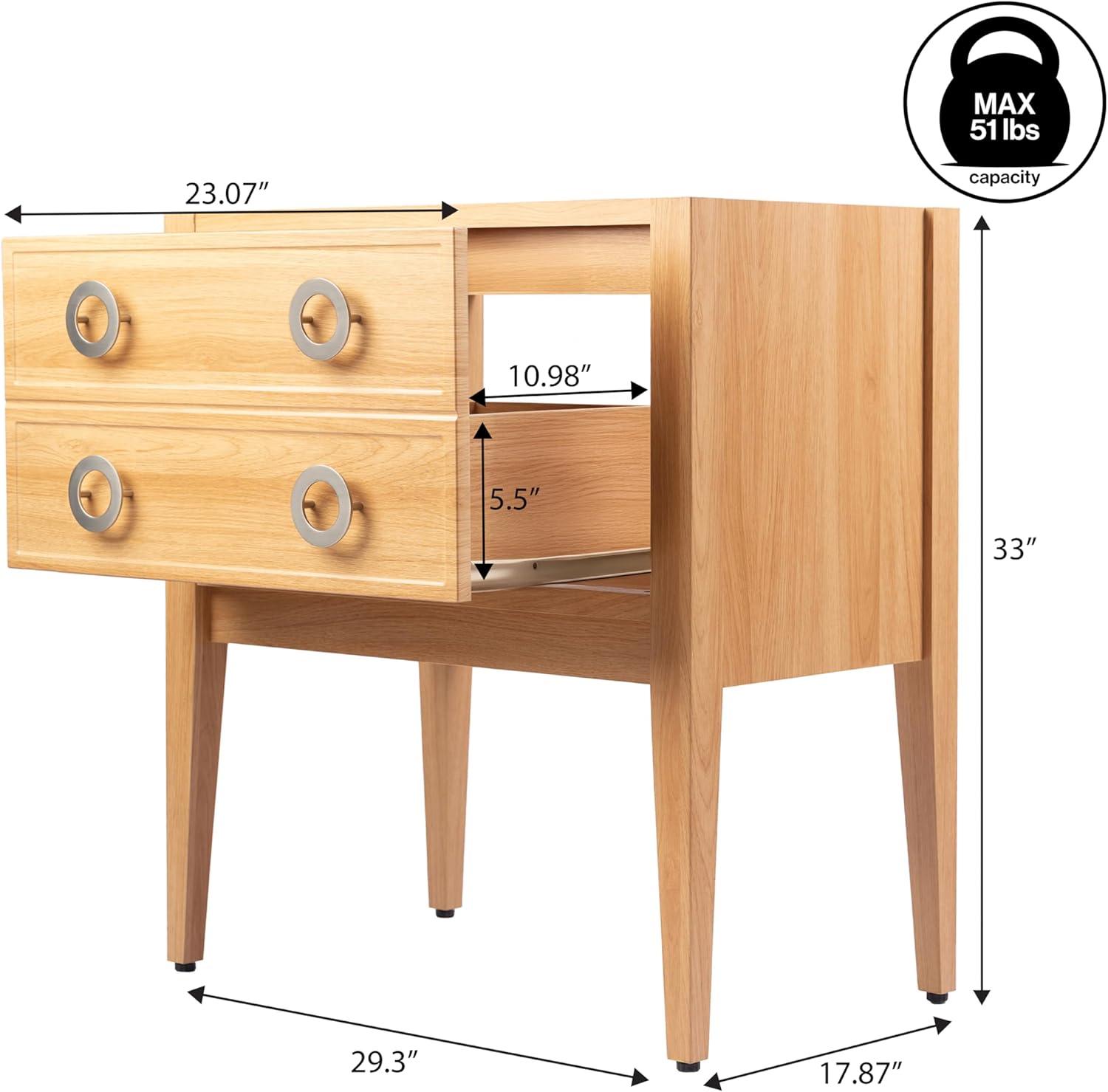 imageJONATHAN Y VAN2001B Corbin 24 in W x 18 in D x 33 in H Modern Classic 1Drawer Bath Vanity Base Only Sink Basin Not Included WalnutOak