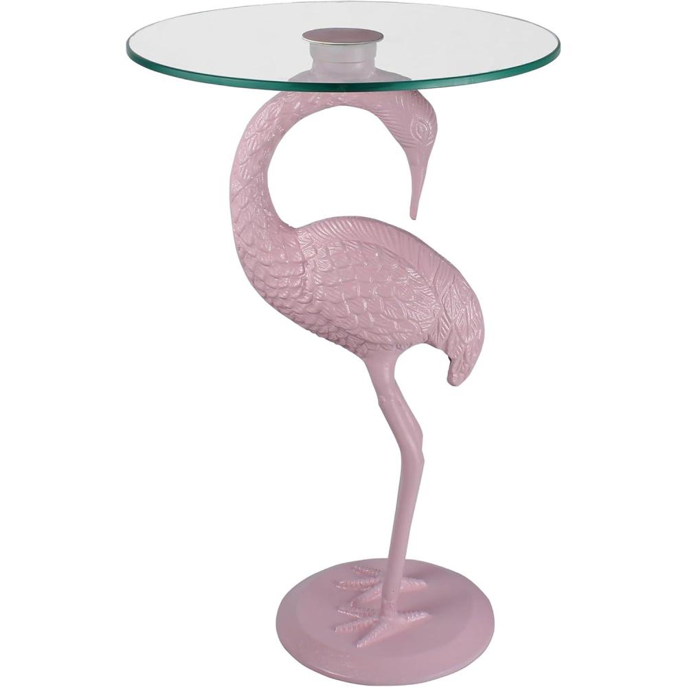 imageJONATHAN Y END1006B Blanche 25quot Classic MidCentury Glass Top Flamingo End Table for Living Room Bedroom Office Bathroom GoldPinkClear