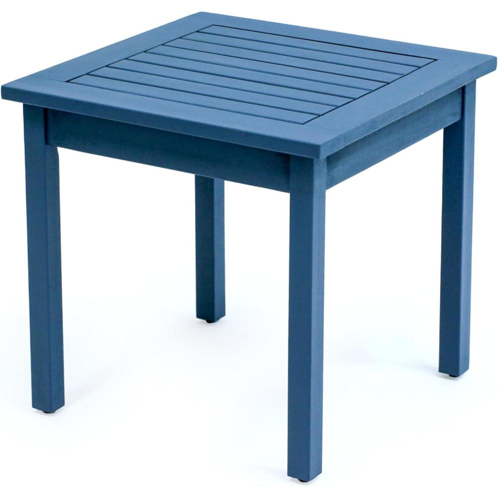 imageJONATHAN Y END6000N Archer 189quot Modern Classic Square Slatted Solid Acacia Wood IndoorOutdoor Adirondack Side Table for Patio Garden Bathroom Living Room Nautical BlueNautical Blue