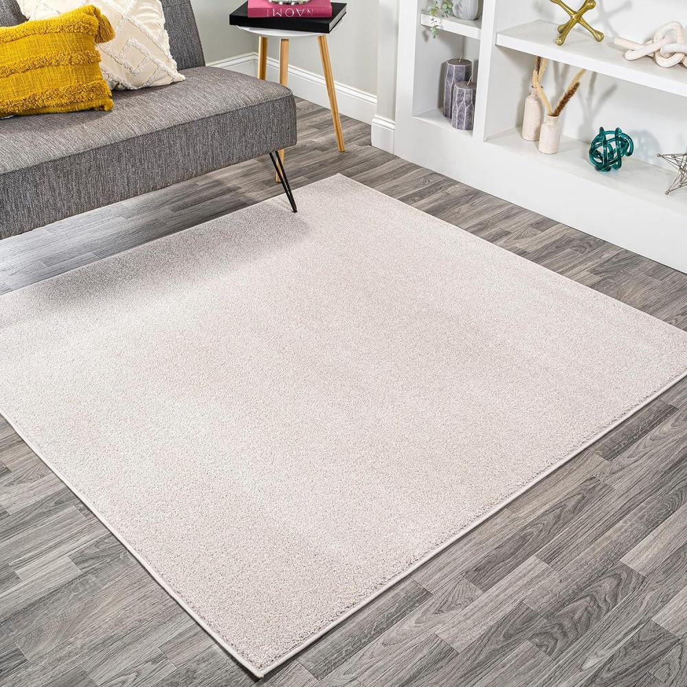 imageJONATHAN Y Haze Solid LowPile Ivory 5x5 Square Indoor Area Rug CoastalBohemianMinimalistClassic EasyCleaning for Living RoomBedroomKitchenPet FriendlyNonShedding SEU100D5SQ