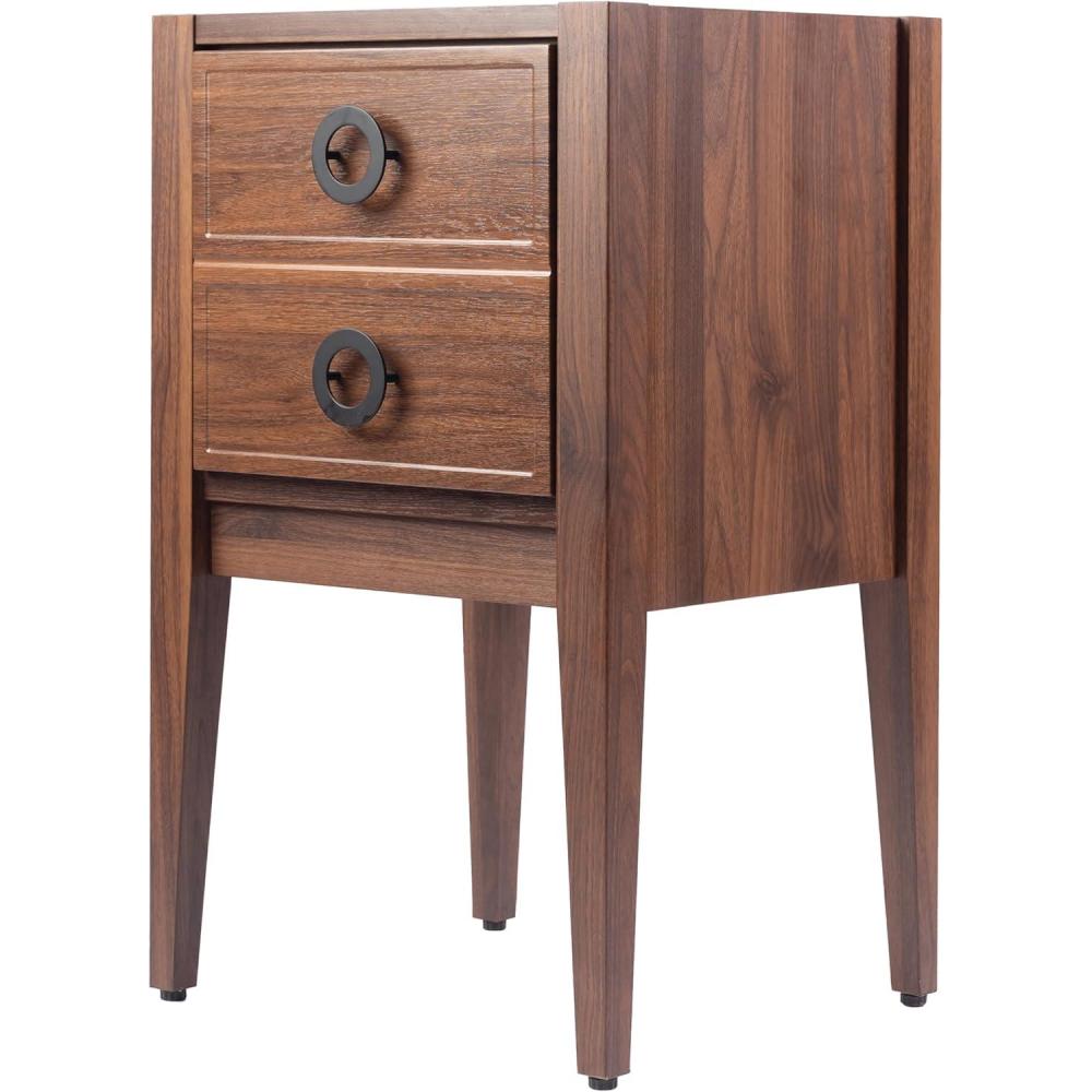 imageJONATHAN Y VAN2001B Corbin 24 in W x 18 in D x 33 in H Modern Classic 1Drawer Bath Vanity Base Only Sink Basin Not Included WalnutWalnut