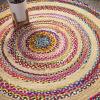 JONATHAN Y Braided Rag Jute Multi/Natural 5′ Round Indoor Area Rug, Isla Boho, Natural Fibers, Geometric, Easy-Cleaning for Living Room, Bedroom, Kitchen, Pet Friendly, Non-Shedding (RNF105A-5R)(4′ (Round))