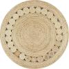 JONATHAN Y Dahlia Jute Boho Circle Natural 5′ Round Indoor Area Rug, Natural-Fibers, Geometric, Easy-Cleaning for Living Room, Bedroom, Kitchen, Pet Friendly, Non-Shedding (RNF101A-5R)(7′ (Round))