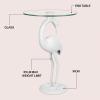 JONATHAN Y END1006B Blanche 25″ Classic Mid-Century Glass Top Flamingo End Table for Living Room, Bedroom, Office, Bathroom, Gold(White/Clear)