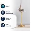 JONATHAN Y END1007D Nysha 25″ Modern Bohemian Metal/Resin Inlay Top Pedestal Drink Table and Decorative End Table for Living Room, Bedroom, Office, Bathroom, Gray/White(Almond/White/Gold)