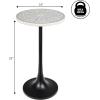 JONATHAN Y END1007D Nysha 25″ Modern Bohemian Metal/Resin Inlay Top Pedestal Drink Table and Decorative End Table for Living Room, Bedroom, Office, Bathroom, Gray/White(Gray/White/Black)