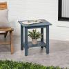 JONATHAN Y END6001B Kellie 16.1″ Cottage Classic Slatted Solid Acacia Wood Indoor/Outdoor Side Table with Shelf for Patio, Garden, Bathroom, Living Room, Black(Nautical Blue)