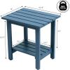 JONATHAN Y END6001B Kellie 16.1″ Cottage Classic Slatted Solid Acacia Wood Indoor/Outdoor Side Table with Shelf for Patio, Garden, Bathroom, Living Room, Black(Nautical Blue)