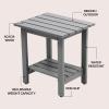 JONATHAN Y END6001B Kellie 16.1″ Cottage Classic Slatted Solid Acacia Wood Indoor/Outdoor Side Table with Shelf for Patio, Garden, Bathroom, Living Room, Black(Grey)