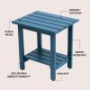 JONATHAN Y END6001B Kellie 16.1″ Cottage Classic Slatted Solid Acacia Wood Indoor/Outdoor Side Table with Shelf for Patio, Garden, Bathroom, Living Room, Black(Nautical Blue)