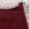JONATHAN Y Haze Solid Low-Pile Dark Red 3×5 Oval Indoor Area Rug, Coastal,Bohemian,Minimalist,Classic, Easy-Cleaning for Living Room,Bedroom,Kitchen,Pet Friendly,Non-Shedding (SEU100Q-3OV)