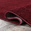 JONATHAN Y Haze Solid Low-Pile Dark Red 3×5 Oval Indoor Area Rug, Coastal,Bohemian,Minimalist,Classic, Easy-Cleaning for Living Room,Bedroom,Kitchen,Pet Friendly,Non-Shedding (SEU100Q-3OV)
