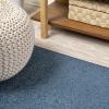 JONATHAN Y Haze Solid Low-Pile Navy 3×5 Oval Indoor Area Rug, Coastal,Bohemian,Minimalist,Classic, Easy-Cleaning for Living Room,Bedroom,Kitchen,Pet Friendly,Non-Shedding (SEU100C-3OV)