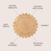 JONATHAN Y Petal Jute Scalloped Circle Natural 5′ Round Indoor Area Rug, Cottage, Bohemian, Easy-Cleaning for Living Room, Bedroom, Kitchen, Pet Friendly, Non-Shedding (RNF112A-5R)(5’1″ (Round))
