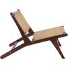 JONATHAN Y RLX1000B Parker Mid-Century Modern Woven Seagrass Wood Armless Indoor Lounge Chair, Contemporary, Bohemian, Coastal, Transitional, Rustic, Dark Brown(Dark Brown)