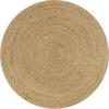 JONATHAN Y Soleil Jute Braided Circle Natural 5′ Round Indoor Area Rug, Natural-Fibers, Geometric, Easy-Cleaning for Living Room, Bedroom, Kitchen, Pet Friendly, Non-Shedding (RNF103A-5R)(6′ (Round))