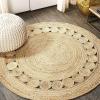 JONATHAN Y Dahlia Jute Boho Circle Natural 5′ Round Indoor Area Rug, Natural-Fibers, Geometric, Easy-Cleaning for Living Room, Bedroom, Kitchen, Pet Friendly, Non-Shedding (RNF101A-5R)(4′ (Round))