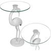 JONATHAN Y END1006B Blanche 25″ Classic Mid-Century Glass Top Flamingo End Table for Living Room, Bedroom, Office, Bathroom, Gold(White/Clear)