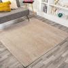 JONATHAN Y Haze Solid Low-Pile Beige 5×5 Square Indoor Area Rug, Coastal,Bohemian,Minimalist,Classic, Easy-Cleaning for Living Room,Bedroom,Kitchen,Pet Friendly,Non-Shedding (SEU100G-5SQ)