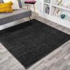 JONATHAN Y Haze Solid Low-Pile Black 5×5 Square Indoor Area Rug, Coastal,Bohemian,Minimalist,Classic, Easy-Cleaning for Living Room,Bedroom,Kitchen,Pet Friendly,Non-Shedding (SEU100I-5SQ)