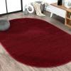 JONATHAN Y Haze Solid Low-Pile Dark Red 3×5 Oval Indoor Area Rug, Coastal,Bohemian,Minimalist,Classic, Easy-Cleaning for Living Room,Bedroom,Kitchen,Pet Friendly,Non-Shedding (SEU100Q-3OV)