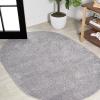 JONATHAN Y Haze Solid Low-Pile Gray 3×5 Oval Indoor Area Rug, Coastal,Bohemian,Minimalist,Classic, Easy-Cleaning for Living Room,Bedroom,Kitchen,Pet Friendly,Non-Shedding (SEU100A-3OV)