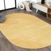 JONATHAN Y Haze Solid Low-Pile Mustard 3×5 Oval Indoor Area Rug, Coastal,Bohemian,Minimalist,Classic, Easy-Cleaning for Living Room,Bedroom,Kitchen,Pet Friendly,Non-Shedding (SEU100B-3OV)