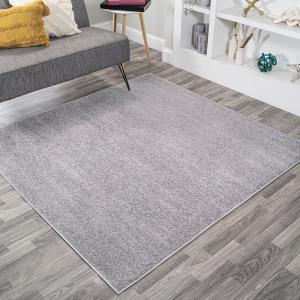 JONATHAN Y Haze Solid Low-Pile Gray 5×5 Square Indoor Area Rug, Coastal,Bohemian,Minimalist,Classic, Easy-Cleaning for Living Room,Bedroom,Kitchen,Pet Friendly,Non-Shedding (SEU100A-5SQ)