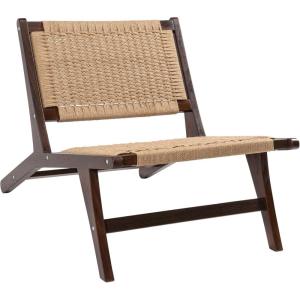 JONATHAN Y RLX1000B Parker Mid-Century Modern Woven Seagrass Wood Armless Indoor Lounge Chair, Contemporary, Bohemian, Coastal, Transitional, Rustic, Dark Brown(Dark Brown)