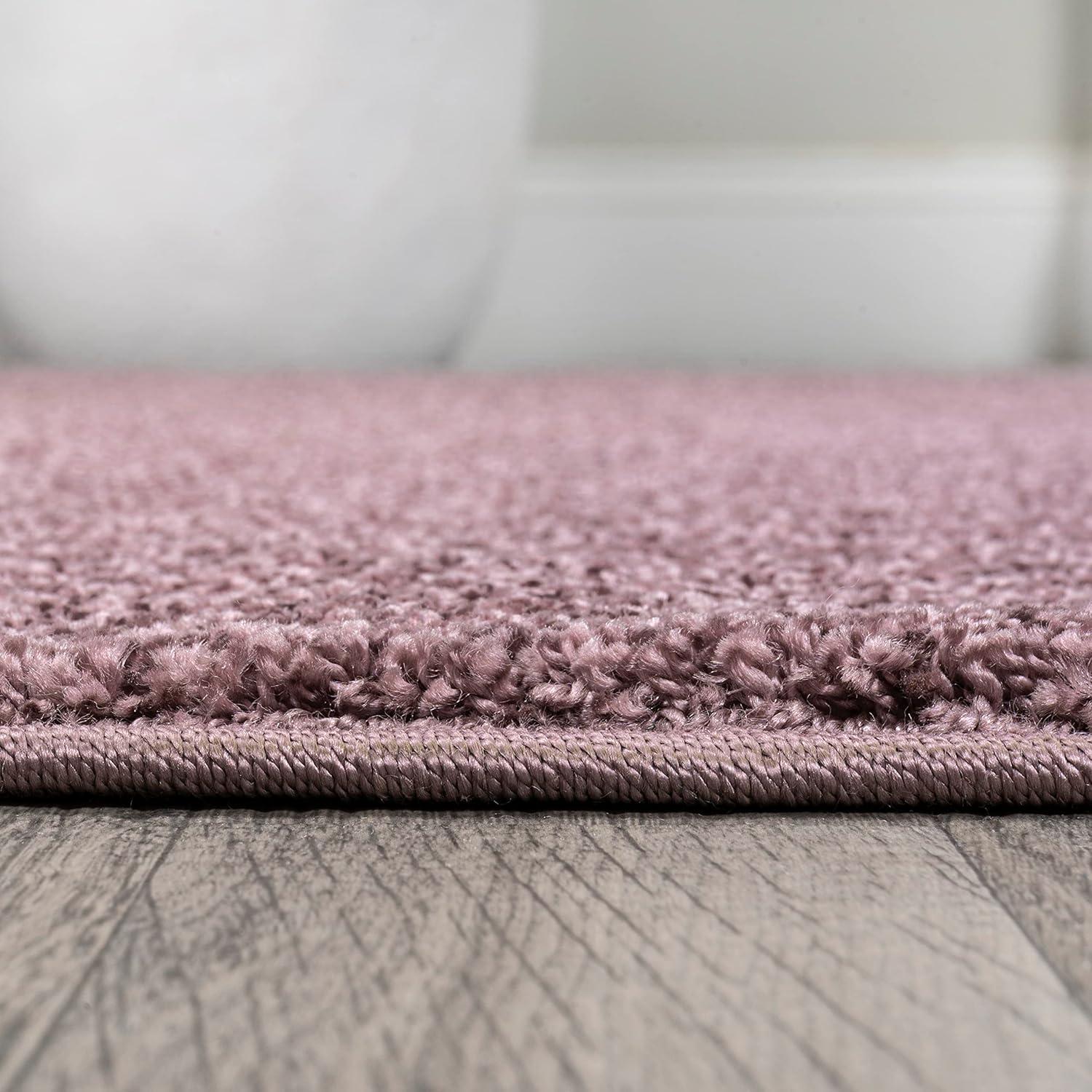 imageJONATHAN Y Haze Solid LowPile Light Purple 3x5 Oval Indoor Area Rug CoastalBohemianMinimalistClassic EasyCleaning for Living RoomBedroomKitchenPet FriendlyNonShedding SEU100R3OV