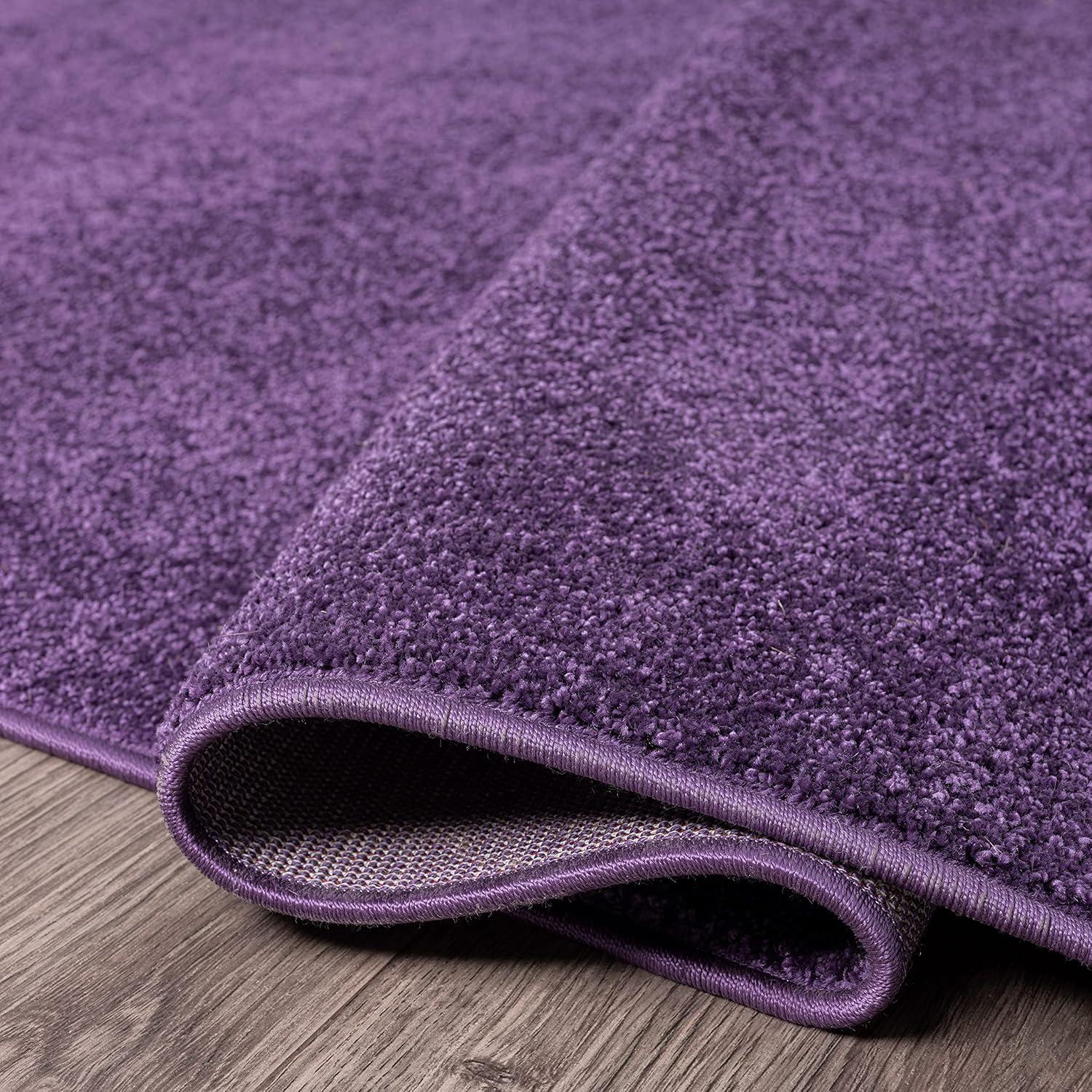 imageJONATHAN Y Haze Solid LowPile Purple 3x5 Oval Indoor Area Rug CoastalBohemianMinimalistClassic EasyCleaning for Living RoomBedroomKitchenPet FriendlyNonShedding SEU100N3OV