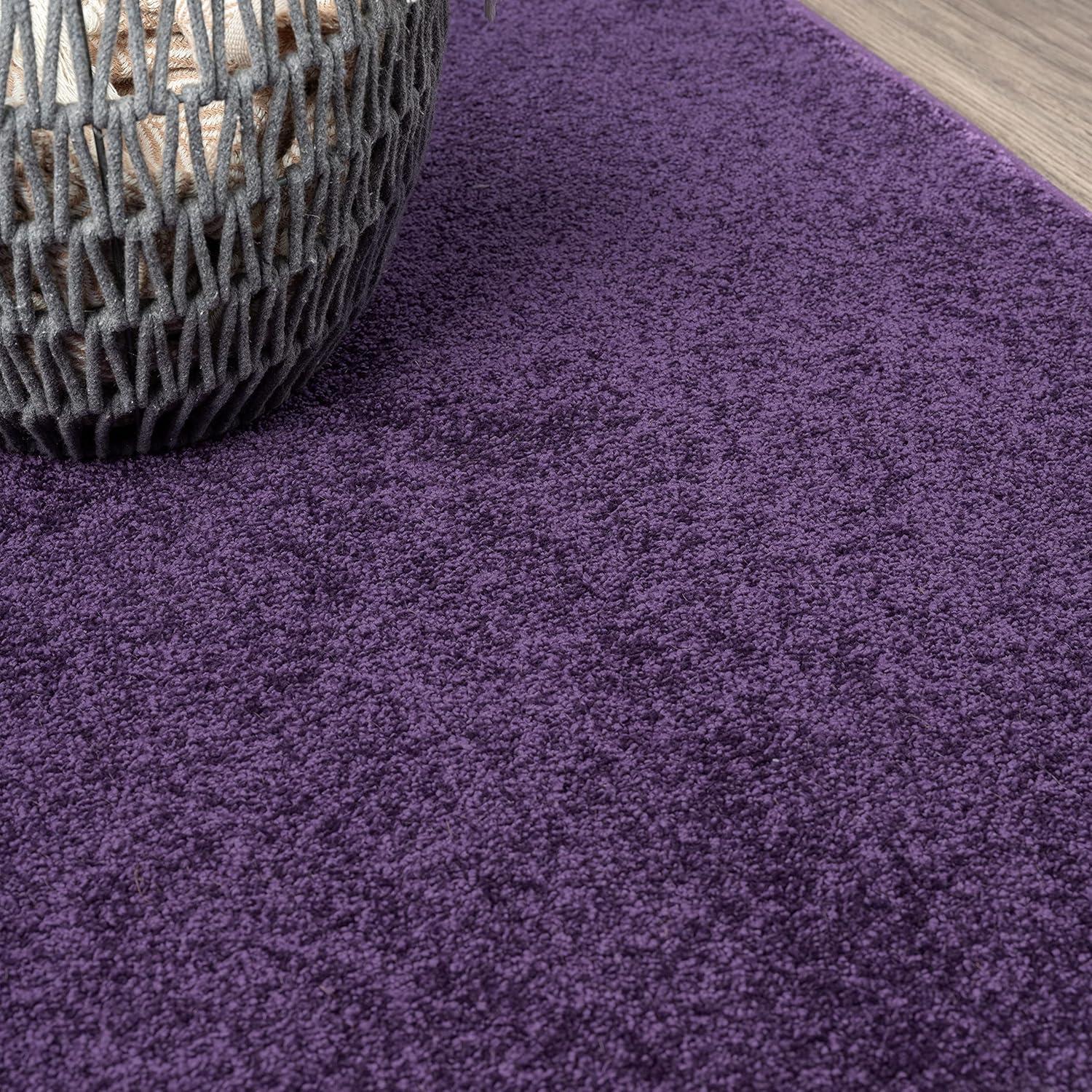 imageJONATHAN Y Haze Solid LowPile Purple 3x5 Oval Indoor Area Rug CoastalBohemianMinimalistClassic EasyCleaning for Living RoomBedroomKitchenPet FriendlyNonShedding SEU100N3OV