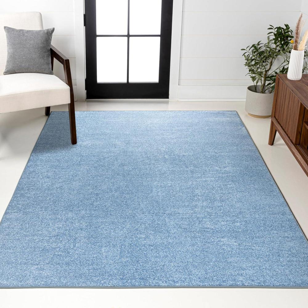 imageJONATHAN Y Haze Solid LowPile Classic Blue Indoor Area Rug 3x5 CoastalBohemianMinimalistClassic EasyCleaning for Living RoomBedroomKitchenPet FriendlyNonShedding SEU100F3