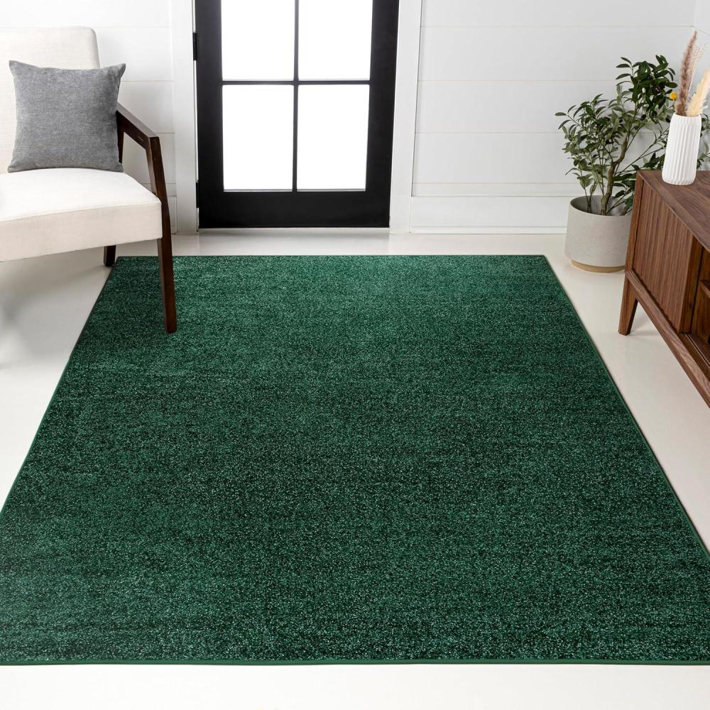 imageJONATHAN Y Haze Solid LowPile Emerald Indoor Area Rug 3x5 CoastalBohemianMinimalistClassic EasyCleaning for Living RoomBedroomKitchenPet FriendlyNonShedding SEU100L3
