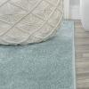 JONATHAN Y Haze Solid Low-Pile Aqua Blue 3×5 Oval Indoor Area Rug, Coastal,Bohemian,Minimalist,Classic, Easy-Cleaning for Living Room,Bedroom,Kitchen,Pet Friendly,Non-Shedding (SEU100S-3OV)