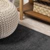 JONATHAN Y Haze Solid Low-Pile Black 3×5 Oval Indoor Area Rug, Coastal,Bohemian,Minimalist,Classic, Easy-Cleaning for Living Room,Bedroom,Kitchen,Pet Friendly,Non-Shedding (SEU100I-3OV)