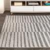 JONATHAN Y Lyla Offset Stripe Gray/Cream Indoor Area Rug, 5×8, Contemporary, Modern, Easy-Cleaning for Living Room, Bedroom, Kitchen, Pet Friendly, Non-Shedding (MOH204A-5)(3′ x 5′ (Rectangular))
