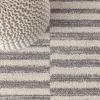 JONATHAN Y Lyla Offset Stripe Gray/Cream Indoor Area Rug, 5×8, Contemporary, Modern, Easy-Cleaning for Living Room, Bedroom, Kitchen, Pet Friendly, Non-Shedding (MOH204A-5)(4′ x 6′ (Rectangular))