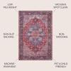 JONATHAN Y Machine Washable Red/Black/Blue Indoor Area Rug 3X5 ft, Maris Ornate Medallion for Living Room, Bedroom, Kitchen, Office, Easy-Cleaning, High Traffic, Pet-Friendly, Non-Shedding WSH109F-3