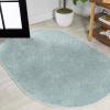 JONATHAN Y Haze Solid Low-Pile Aqua Blue 3×5 Oval Indoor Area Rug, Coastal,Bohemian,Minimalist,Classic, Easy-Cleaning for Living Room,Bedroom,Kitchen,Pet Friendly,Non-Shedding (SEU100S-3OV)