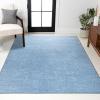 JONATHAN Y Haze Solid Low-Pile Classic Blue Indoor Area Rug 3×5, Coastal,Bohemian,Minimalist,Classic, Easy-Cleaning for Living Room,Bedroom,Kitchen,Pet Friendly,Non-Shedding (SEU100F-3)