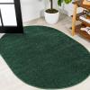 JONATHAN Y Haze Solid Low-Pile Emerald 3×5 Oval Indoor Area Rug, Coastal,Bohemian,Minimalist,Classic, Easy-Cleaning for Living Room,Bedroom,Kitchen,Pet Friendly,Non-Shedding (SEU100L-3OV)