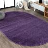 JONATHAN Y Haze Solid Low-Pile Purple 3×5 Oval Indoor Area Rug, Coastal,Bohemian,Minimalist,Classic, Easy-Cleaning for Living Room,Bedroom,Kitchen,Pet Friendly,Non-Shedding (SEU100N-3OV)