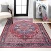 JONATHAN Y Machine Washable Red/Black/Blue Indoor Area Rug 3X5 ft, Maris Ornate Medallion for Living Room, Bedroom, Kitchen, Office, Easy-Cleaning, High Traffic, Pet-Friendly, Non-Shedding WSH109F-3