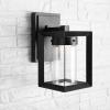 JONATHAN Y JYL7448A Nate 6.75″ Outdoor Modern Cube Bubble Glass/Metal Integrated LED Sconce French Country Industrial Rustic 3000K LED Bulbs Porch Patio Yard Garage Doorway Entryway, Black/Clear